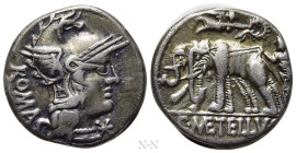 C. CAECILIUS METELLUS CAPRARIUS (125 BC). Denarius. Rome