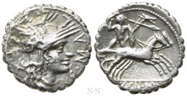 C. MALLEOLUS C.f. Serrate Denarius (118 BC). Narbo