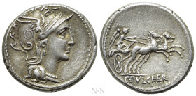 C. CLAUDIUS PULCHER. Denarius (110-109 BC). Rome