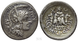 A. MANLIUS Q.F. SERGIANUS. Denarius (118-107 BC). Rome