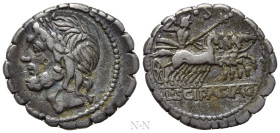 L. SCIPIO ASIAGENUS. Serrate Denarius (106 BC). Rome