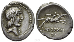 L. CALPURNIUS PISO FRUGI. Denarius (90 BC). Rome
