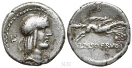 L. CALPURNIUS PISO FRUGI. Denarius (90 BC). Rome