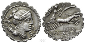 TI. CLAUDIUS NERO. Serrate Denarius (79 BC). Rome