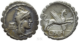 L. PAPIUS. Serrate Denarius (79 BC). Rome