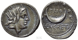 L. LUCRETIUS TRIO. Denarius (74 BC). Rome