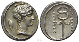M. PLAETORIUS M.F. CESTIANUS. Denarius (57 BC). Rome