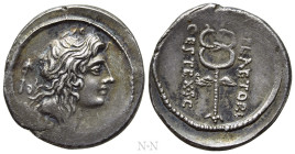 M. PLAETORIUS M.F. CESTIANUS. Denarius (69 BC). Rome