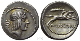 C. PISO L. F. FRUGI. Denarius (67 BC). Rome