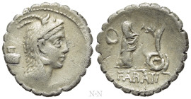 L. ROSCIUS FABATUS. Serrate Denarius (59 BC). Rome