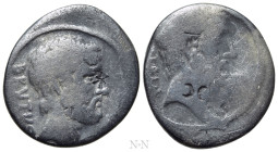 Q. SERVILIUS CAEPIO (M. JUNIUS) BRUTUS. Denarius (54 BC). Rome