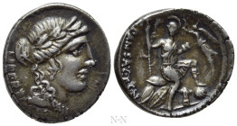 C. VIBIUS C. F. CN. PANSA CAETRONIANUS. Denarius (48 BC). Rome