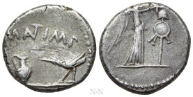 MARK ANTONY. Quinarius (43 BC). Military mint traveling with Antony and Lepidus in Transalpine Gaul