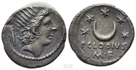 P. CLODIUS M.F. TURRINUS. Denarius (42 BC). Rome
