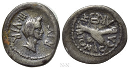 OCTAVIAN. Quinarius (Late 40-early 39 BC). Military mint travelling with Octavian in Gaul