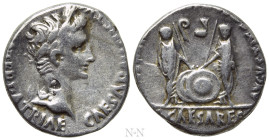 AUGUSTUS (27 BC-14 AD). Denarius. Lugdunum