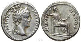 TIBERIUS (14-37). Denarius. "Tribute Penny" type. Lugdunum