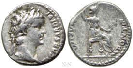TIBERIUS (14-37). Denarius. "Tribute Penny" type. Lugdunum