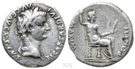 TIBERIUS (14-37). Denarius. "Tribute Penny" type. Lugdunum