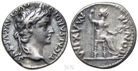 TIBERIUS (14-37). Denarius. "Tribute Penny" type. Lugdunum