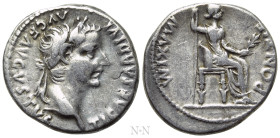 TIBERIUS (14-37). Denarius. "Tribute Penny" type. Lugdunum