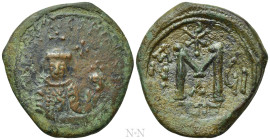 HERACLIUS with HERACLIUS CONSTANTINE (610-641). Follis. Isaura. Dated RY 8 (617/8)