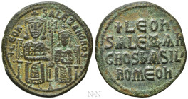 LEO VI with ALEXANDER (886-912). Follis. Constantinople