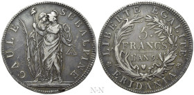 ITALY. Subalpine Republic (1800-1801). 5 Franchi (9 = 1800). Torino
