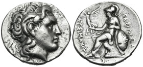 KINGS OF THRACE. Lysimachos, 305-281 BC. Tetradrachm (Silver, 29 mm, 16.71 g, 1 h), Lampsakos, circa 297/6-282/1. Diademed head of Alexander the Great...