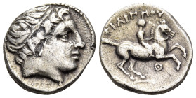 KINGS OF MACEDON. Philip II, 359-336 BC. 1/5 Tetradrachm (Silver, 14 mm, 2.57 g, 6 h), struck posthumously under Philip III, in the name and types of ...