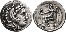 KINGS OF MACEDON. Alexander III ‘the Great’, 336-323 BC. Drachm (Silver, 16 mm, 4.33 g, 12 h), signed by K..., Miletos, c. 325-323. Head of Herakles t...