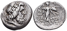 THESSALY, Thessalian League. Second half of the 2nd century BC. Stater (Silver, 22.5 mm, 5.84 g, 3 h), struck under the magistrate Kotty.... Head of Z...