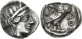 ATTICA. Athens. Circa 449-404 BC (Æ - Kroll 48-49 . Tetradrachm (Silver, 25 mm, 17.12 g, 10 h). Head of Athena to right, wearing crested Attic helmet ...