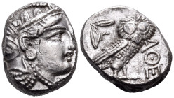 ATTICA. Athens. Circa 393-294 BC. Tetradrachm (Silver, 24 mm, 17.18 g, 9 h). Head of Athena with profile eye to right, wearing crested Attic helmet ad...
