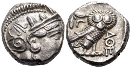 ATTICA. Athens. Circa 393-294 BC. Tetradrachm (Silver, 23 mm, 17.07 g, 8 h). Head of Athena with profile eye to right, wearing crested Attic helmet ad...