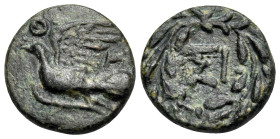 SIKYONIA. Sikyon. Circa 196-146 BC. (Bronze, 13,5 mm, 2.10 g, 3 h). Θ - ΑΛ Dove flying left. Rev. ΣΙ within wreath tied at the top. BCD Peloponnesos 3...