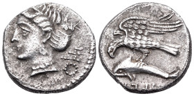 PAPHLAGONIA. Sinope. Circa 330-300 BC. Drachm (Silver, 17 mm, 5.29 g, 7 h), struck under the magistrate ..... 'M ( in Aramaic ) Head of the nymph Sino...