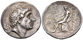 SELEUKID KINGS. Antiochos II Theos, 261-246 BC. Tetradrachm (Silver, 30.5 mm, 16.86 g, 12 h), Seleukeia on the Tigris. Diademed head of Antiochos I to...