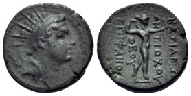 SELEUKID KINGS. Antiochos IV Epiphanes, 175-164 BC. (Bronze, 16.5 mm, 3.53 g, 12 h), Antioch on the Orontes, c. 173-169. Radiate and diademed head of ...