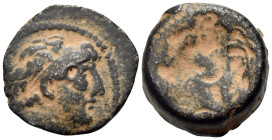 SELEUKID KINGS. Antiochos VII Euergetes (Sidetes), 138-129 BC. (Bronze, 18 mm, 6.61 g, 11 h). Diademed head to right. Rev. Brockage of the obverse. HG...