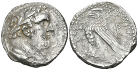 PHOENICIA. Tyre. 126/5 BC-AD 65/6. Shekel (Silver, 29 mm, 13.77 g, 1 h), Dated civic year ΟΘ (79) = 48/7 BC. Laureate head of Melqart to right, wearin...