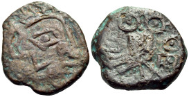 ARABIA, Northwestern. Lihyan, 2nd–1st centuries BC. Tetradrachm (Bronze, 24 mm, 10.10 g, 10 h), imitating Athens. Stylized head of Athena to right; cr...