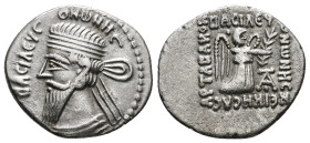 KINGS OF PARTHIA. Vonones I, circa AD 8-12. Drachm (Silver, 21 mm, 3.80 g, 12 h), Ekbatana. BACIΛΕΥC ONωΝΗC Diademed bust of Vonones I to left. Rev. B...