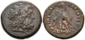 PTOLEMAIC KINGS OF EGYPT. Ptolemy III Euergetes, 246-222 BC. Obol (Bronze, 25 mm, 10.79 g, 12 h), Alexandria. Diademed head of Zeus Ammon to right. Re...