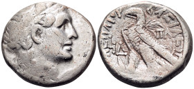 PTOLEMAIC KINGS OF EGYPT. Kleopatra VII Thea Neotera, 44-30 BC. Tetradrachm (Silver, 27 mm, 13.64 g, 12 h), Alexandria, Dated regnal year ΙΔ (14) = 39...