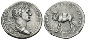 ARABIA. Bostra. Trajan, 98-117. Drachm (Silver, 19 mm, 3.32 g, 6 h), Struck in Rome for circulation in Arabia, 114-116. AYTOKP KAIC NEP TPAIANω APICTω...