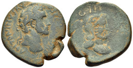 ARABIA. Bostra. Antoninus Pius, 138-161. (Bronze, 30 mm, 18.59 g, 12 h), Legio III Cyrenaica. ANTONINVS AV[G PI]VS P P T[R P COS III] Bare head of Ant...