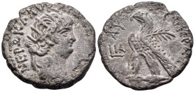 EGYPT. Alexandria. Nero, 54-68. Tetradrachm (Billon, 24 mm, 11.56 g, 1 h), RY 11 = 64-65. ΝΕΡΩ ΚΛΑV ΚΑΙΣ ΣΕΒ ΓΕΡ Radiate bust of Nero to right, wearin...