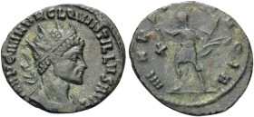 Quintillus, 270. Antoninianus (Billon, 21 mm, 3.67 g, 5 h), Rome, X = 10th officina. IMP C M AVR CL QVINTILLVS AVG Radiate and cuirassed bust of Quint...