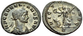 Aurelian, 270-275. Denarius (Billon, 20 mm, 2.38 g, 6 h), Rome, B = 2nd officina, circa January-September 275. IMP C AVRELIANVS AVG Laureate, draped a...